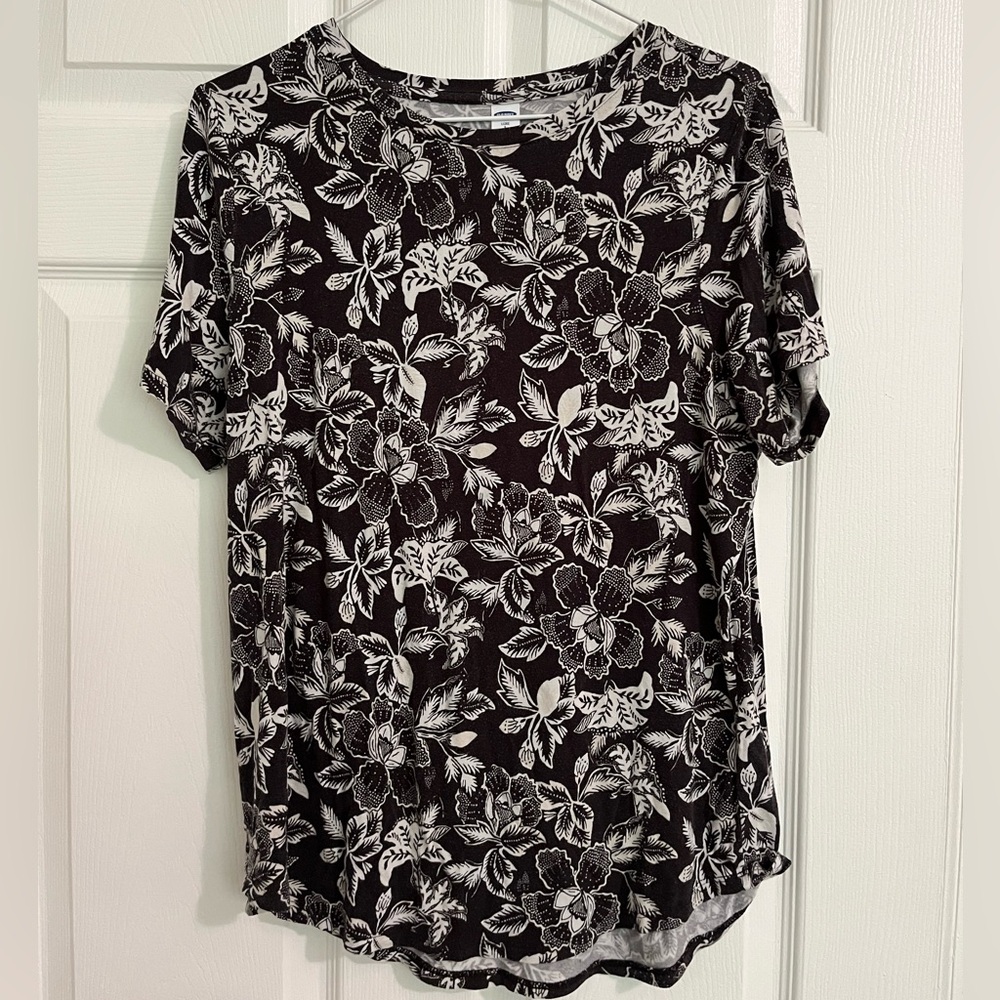 Old Navy Floral Print Cotton T-shirt, Size L
